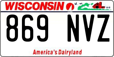WI license plate 869NVZ