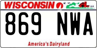 WI license plate 869NWA