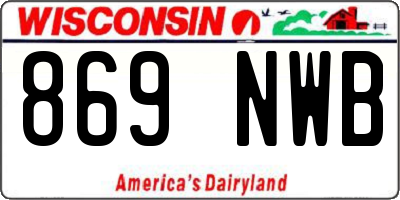 WI license plate 869NWB