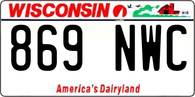 WI license plate 869NWC