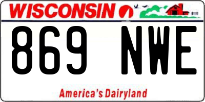 WI license plate 869NWE