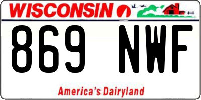 WI license plate 869NWF