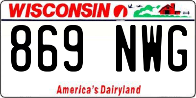 WI license plate 869NWG