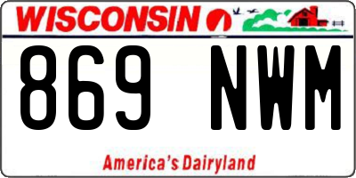 WI license plate 869NWM