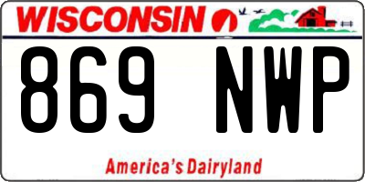 WI license plate 869NWP