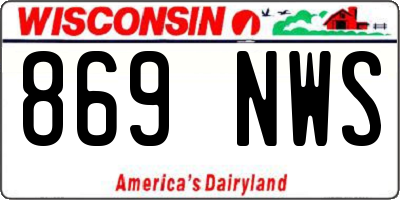WI license plate 869NWS