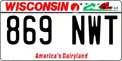 WI license plate 869NWT