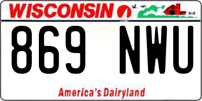 WI license plate 869NWU