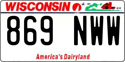 WI license plate 869NWW
