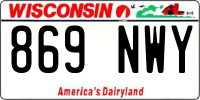 WI license plate 869NWY