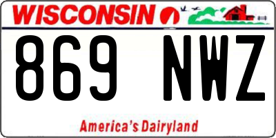 WI license plate 869NWZ
