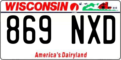 WI license plate 869NXD