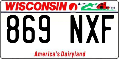 WI license plate 869NXF