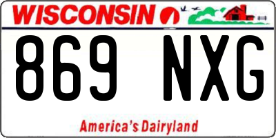 WI license plate 869NXG