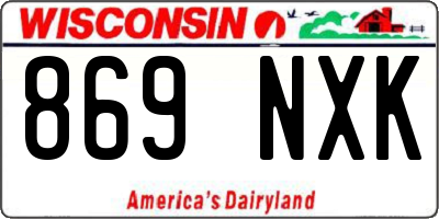 WI license plate 869NXK