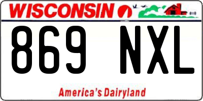 WI license plate 869NXL