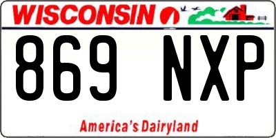 WI license plate 869NXP