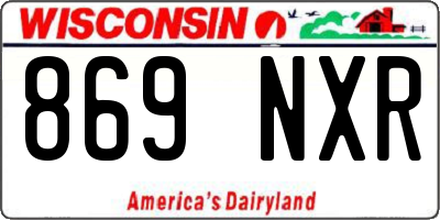 WI license plate 869NXR