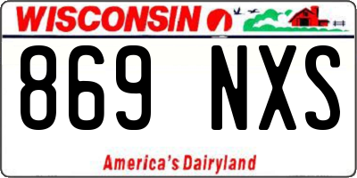 WI license plate 869NXS