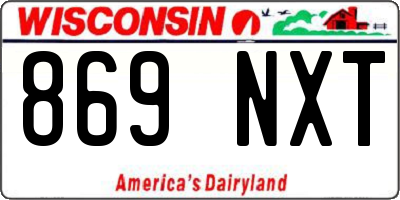 WI license plate 869NXT