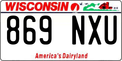 WI license plate 869NXU