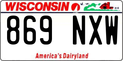 WI license plate 869NXW