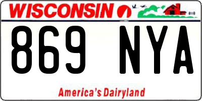 WI license plate 869NYA
