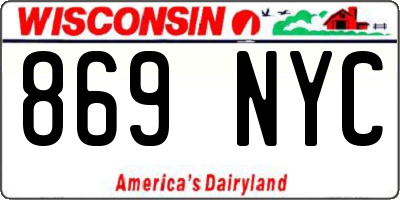 WI license plate 869NYC