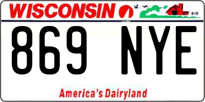 WI license plate 869NYE
