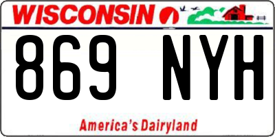 WI license plate 869NYH