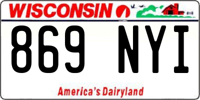 WI license plate 869NYI
