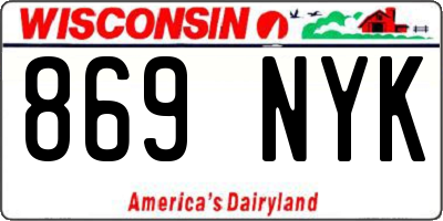 WI license plate 869NYK
