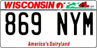 WI license plate 869NYM