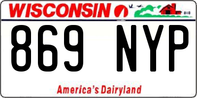 WI license plate 869NYP