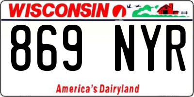 WI license plate 869NYR