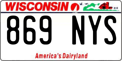 WI license plate 869NYS