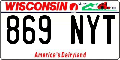 WI license plate 869NYT