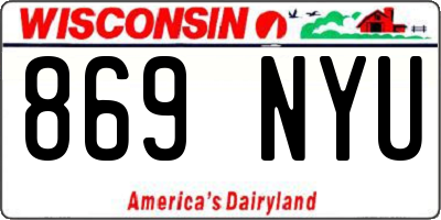 WI license plate 869NYU