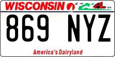 WI license plate 869NYZ