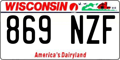 WI license plate 869NZF