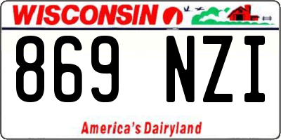 WI license plate 869NZI