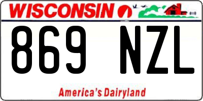 WI license plate 869NZL