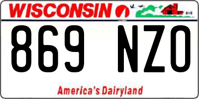 WI license plate 869NZO
