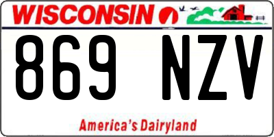 WI license plate 869NZV