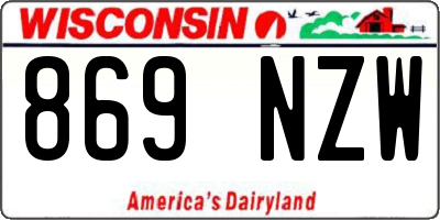 WI license plate 869NZW