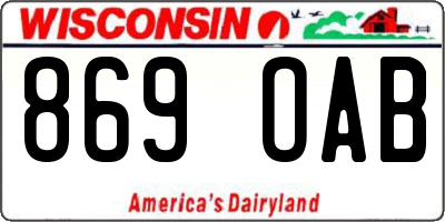 WI license plate 869OAB
