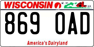 WI license plate 869OAD