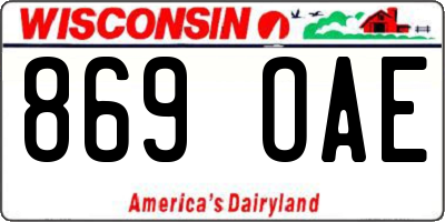 WI license plate 869OAE