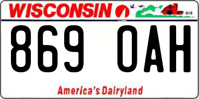 WI license plate 869OAH