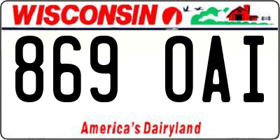 WI license plate 869OAI